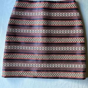 Ann Taylor LOFT Lined Tribal Stripped Skirt 00P